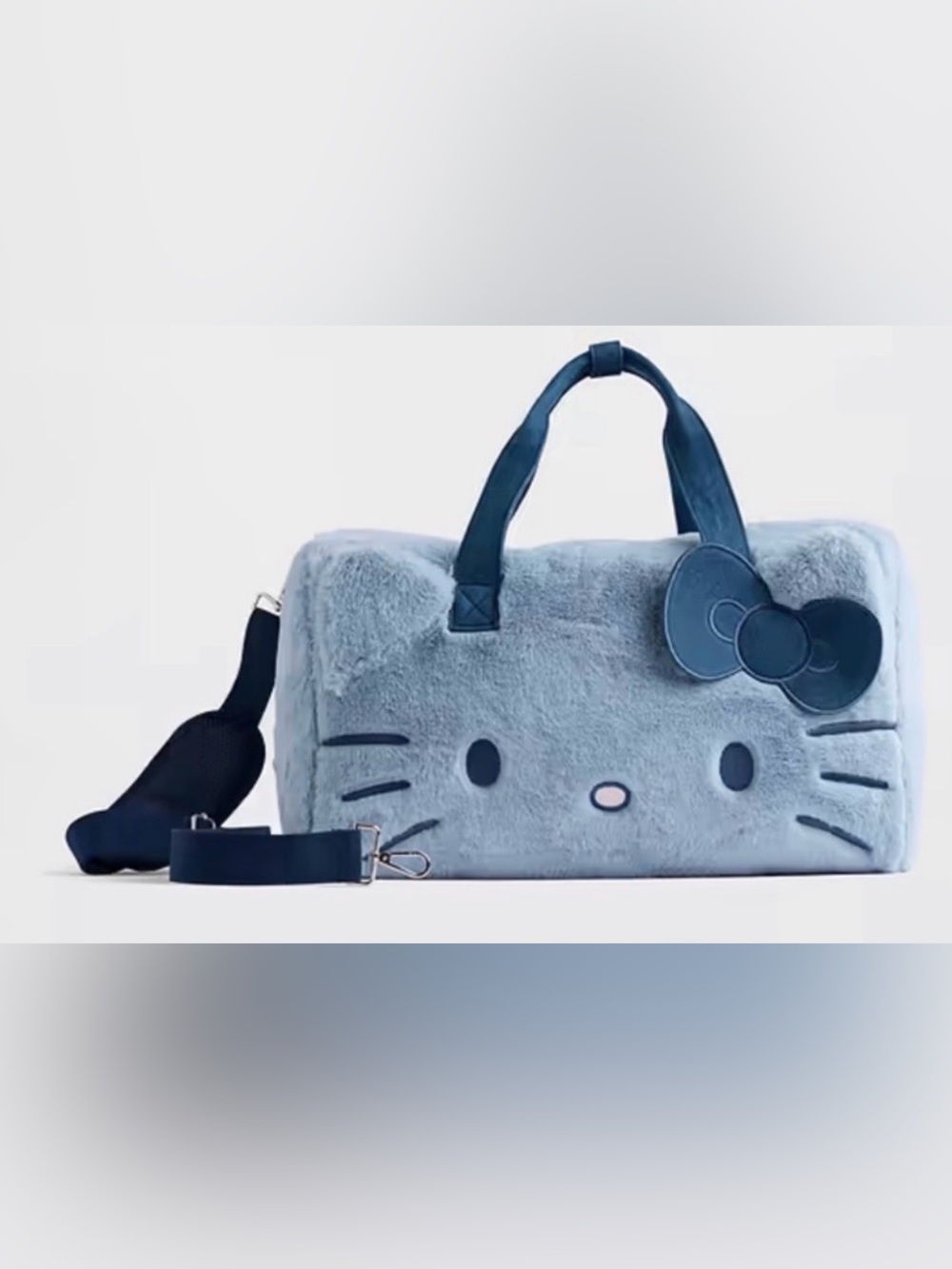 Hello Kitty Light Blue Plush Weekend Duffel